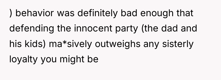 ) behavior was definitely bad enough that defending the innocent...