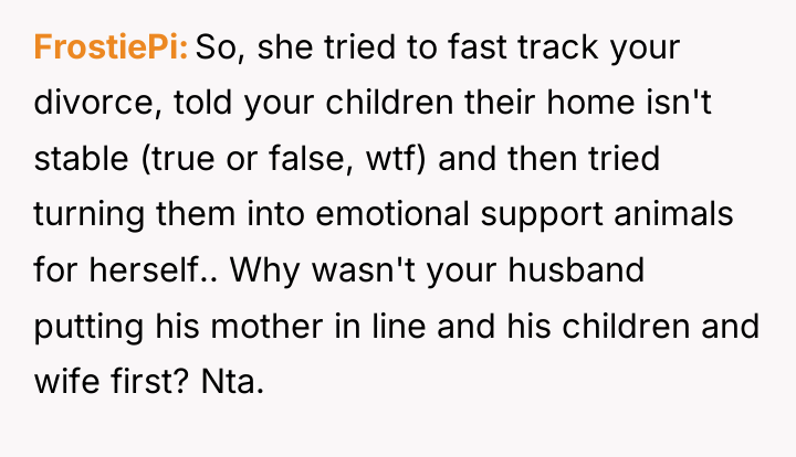 FrostiePi So, she tried to fast track your divorce, told...