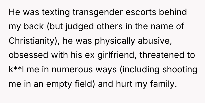 He was texting transgender escorts behind my back (but judged...