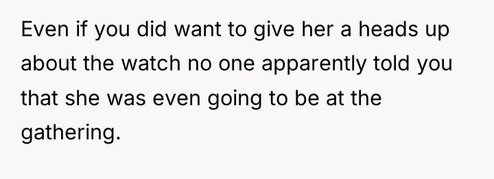 Even if you did want to give her a heads...
