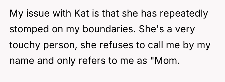 My issue with Kat is that she has repeatedly stomped...