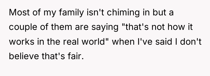 Most of my family isn't chiming in but a couple...
