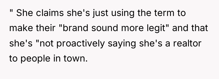 " She claims she's just using the term to make...