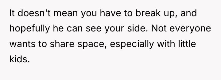 It doesn't mean you have to break up, and hopefully...