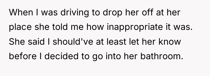When I was driving to drop her off at her...