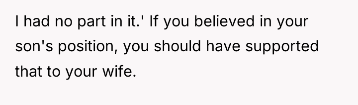 I had no part in it.' If you believed in...