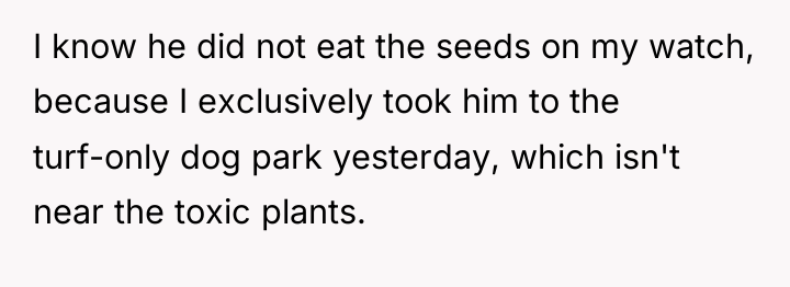 I know he did not eat the seeds on my...