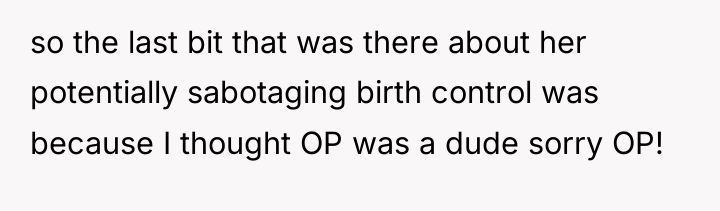 so the last bit that was there about her potentially...