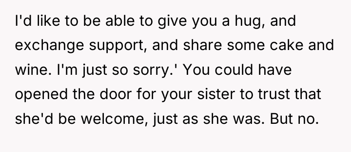 I'd like to be able to give you a hug,...