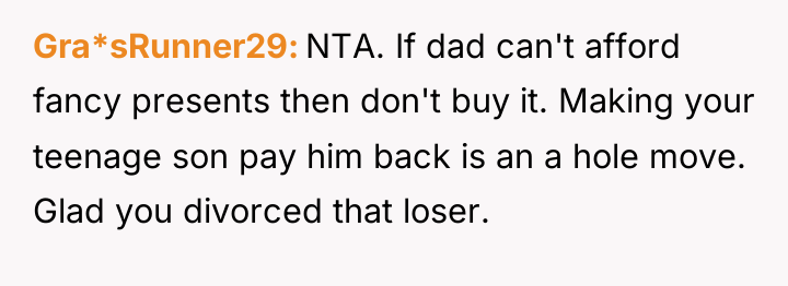 Gra*sRunner29 NTA. If dad can't afford fancy presents then don't...