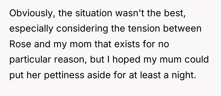 Obviously, the situation wasn't the best, especially considering the tension...
