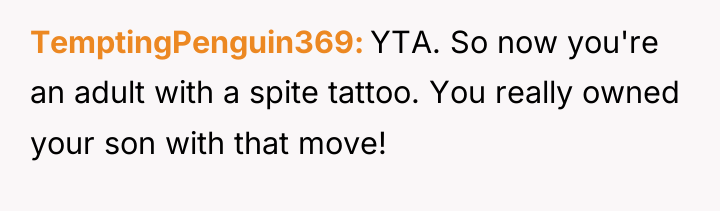 TemptingPenguin369 YTA. So now you're an adult with a spite...