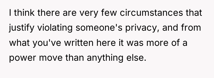 I think there are very few circumstances that justify violating...