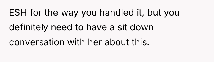 ESH for the way you handled it, but you definitely...