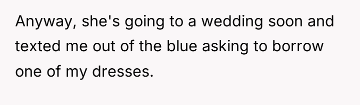 Anyway, she's going to a wedding soon and texted me...