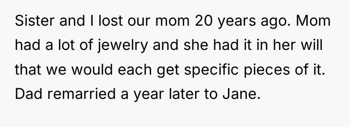 Sister and I lost our mom 20 years ago. Mom...