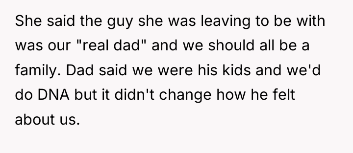 She said the guy she was leaving to be with...