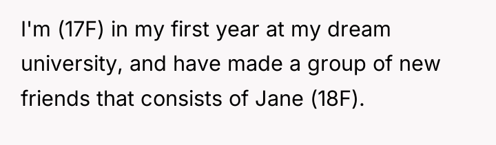 I'm (17F) in my first year at my dream university,...