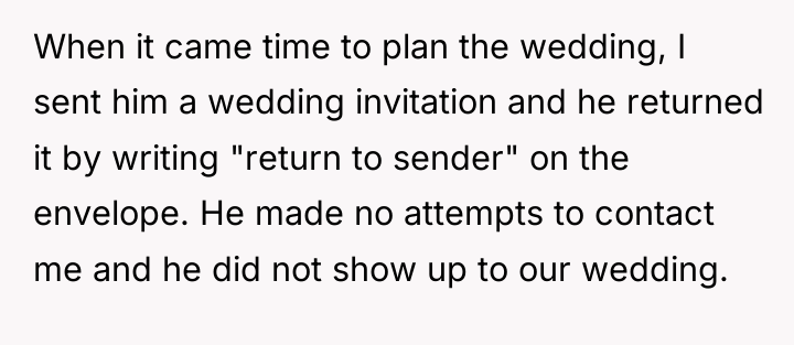 When it came time to plan the wedding, I sent...