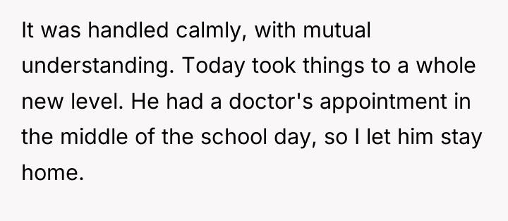 It was handled calmly, with mutual understanding. Today took things...
