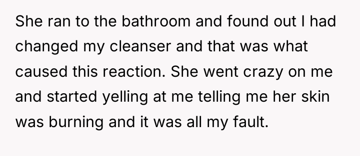 She ran to the bathroom and found out I had...
