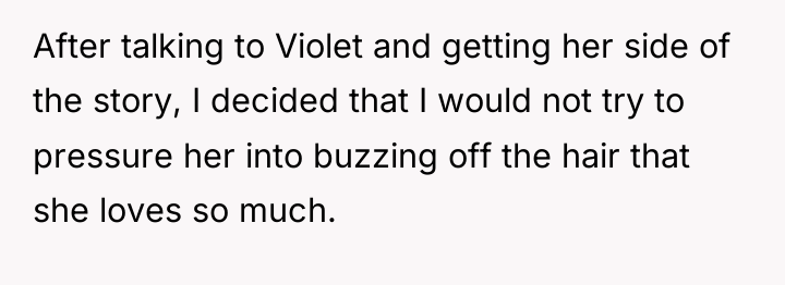After talking to Violet and getting her side of the...