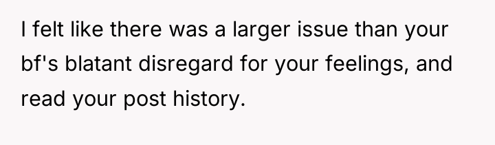 I felt like there was a larger issue than your...