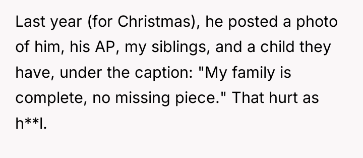 Last year (for Christmas), he posted a photo of him,...