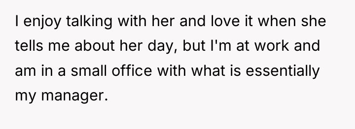 I enjoy talking with her and love it when she...