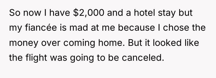 So now I have $2,000 and a hotel stay but...