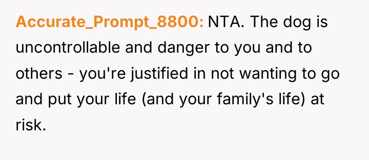 Accurate_Prompt_8800 NTA. The dog is uncontrollable and danger to you...