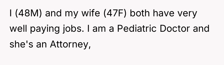 I (48M) and my wife (47F) both have very well...