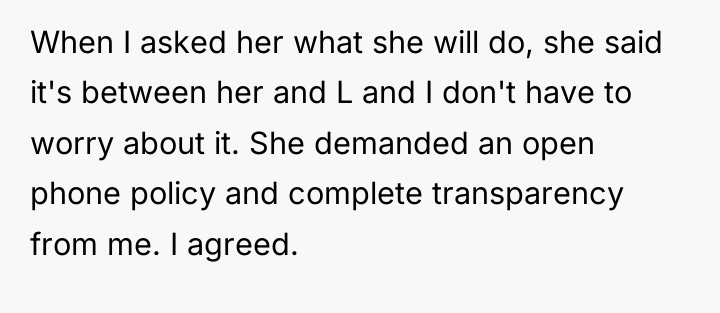 When I asked her what she will do, she said...