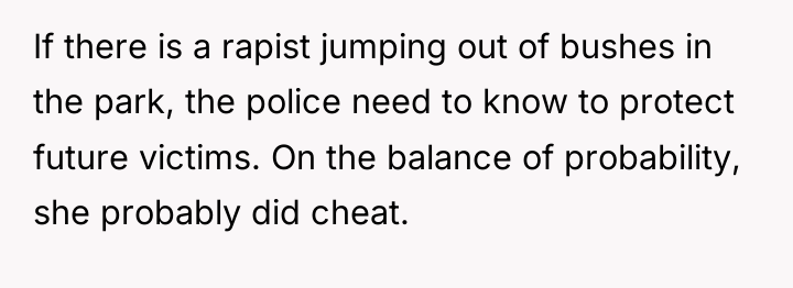 If there is a rapist jumping out of bushes in...