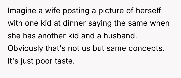 Imagine a wife posting a picture of herself with one...