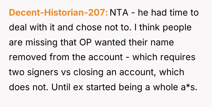 Decent-Historian-207 NTA - he had time to deal with it...