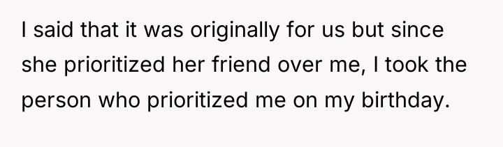 I said that it was originally for us but since...