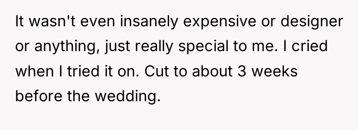 It wasn't even insanely expensive or designer or anything, just...