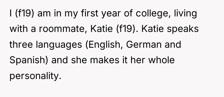 I (f19) am in my first year of college, living...