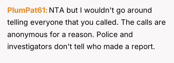 PlumPat61 NTA but I wouldn't go around telling everyone that...