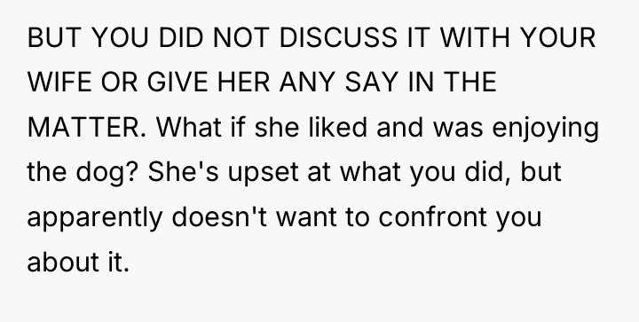 BUT YOU DID NOT DISCUSS IT WITH YOUR WIFE OR...
