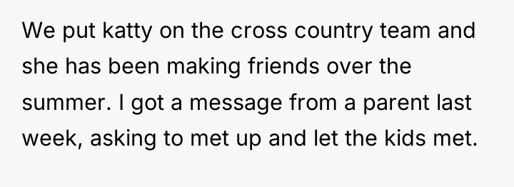 We put katty on the cross country team and she...