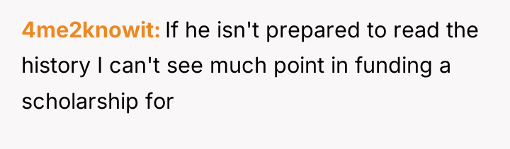4me2knowit If he isn't prepared to read the history I...