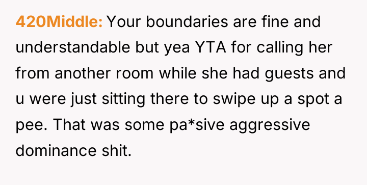 420Middle Your boundaries are fine and understandable but yea YTA...