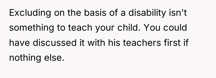 Excluding on the basis of a disability isn't something to...