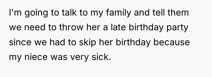 I'm going to talk to my family and tell them...
