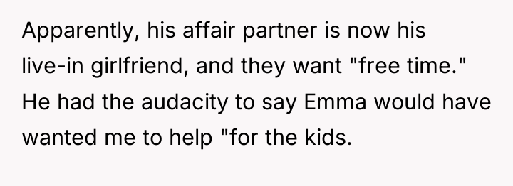 Apparently, his affair partner is now his live-in girlfriend, and...