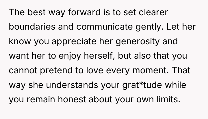 The best way forward is to set clearer boundaries and...