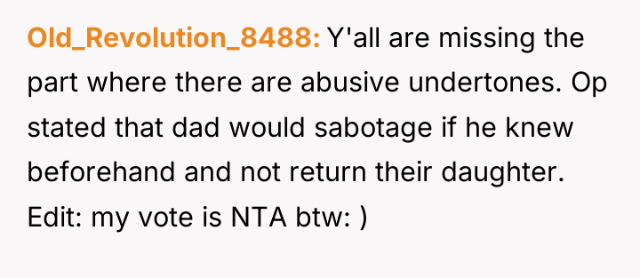 Old_Revolution_8488 Y'all are missing the part where there are abusive...