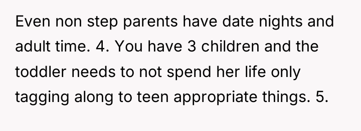Even non step parents have date nights and adult time....